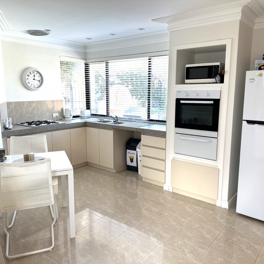 Kitchen at beachside retreat  perth holiday stays