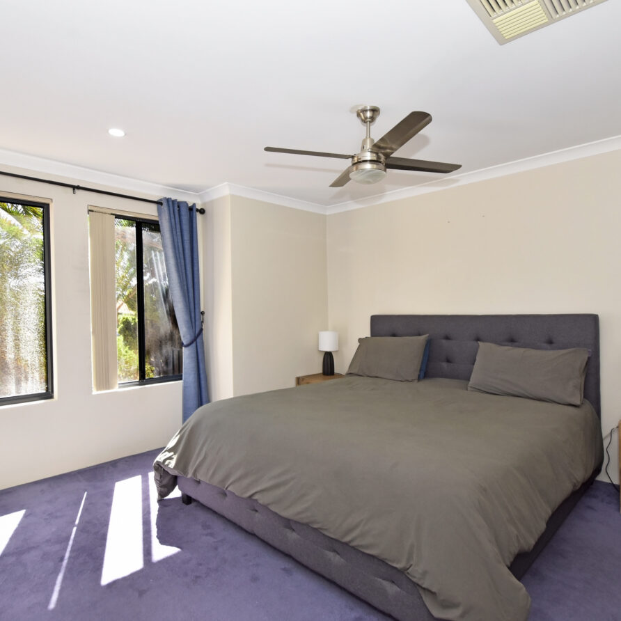 Master bedroom with king bed  perth holiday stays Master bedroom with king bed