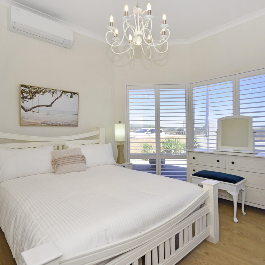 Bedroom four is located on ground level and is complete with queen bed  perth holiday stays Bedroom four is located on ground level and is complete with queen bed