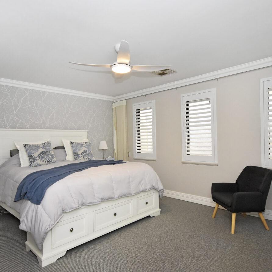 Large master bedroom with king bed  perth holiday stays Large master bedroom with king bed