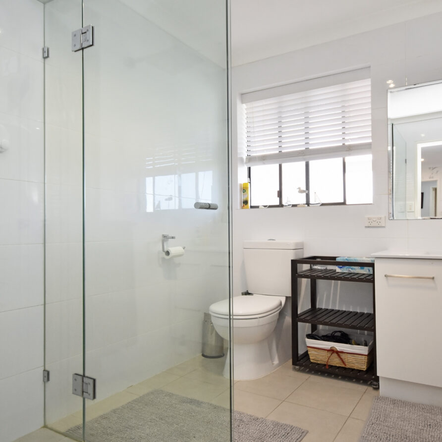 Bathroom two has shower and vanity with wc  perth holiday stays